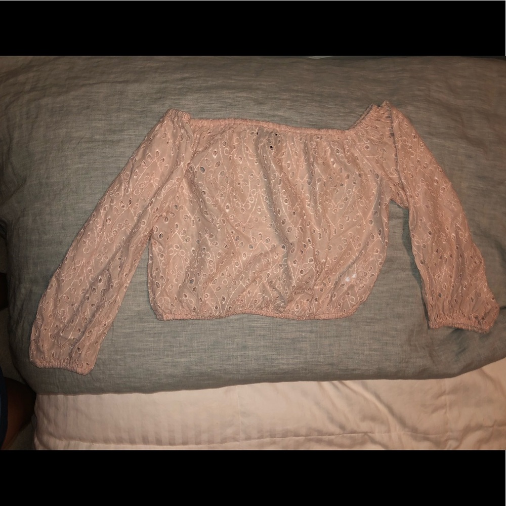American eagle light pink crop top, size XS